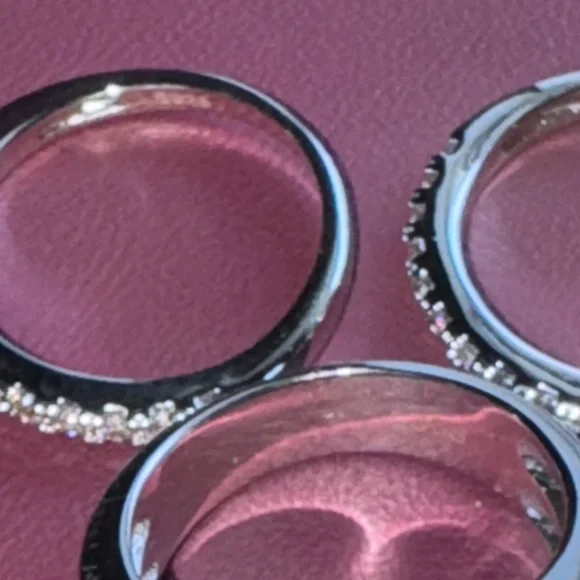 Elegant Silver 925 Band Ring 3 piece set - Picture 6 of 7